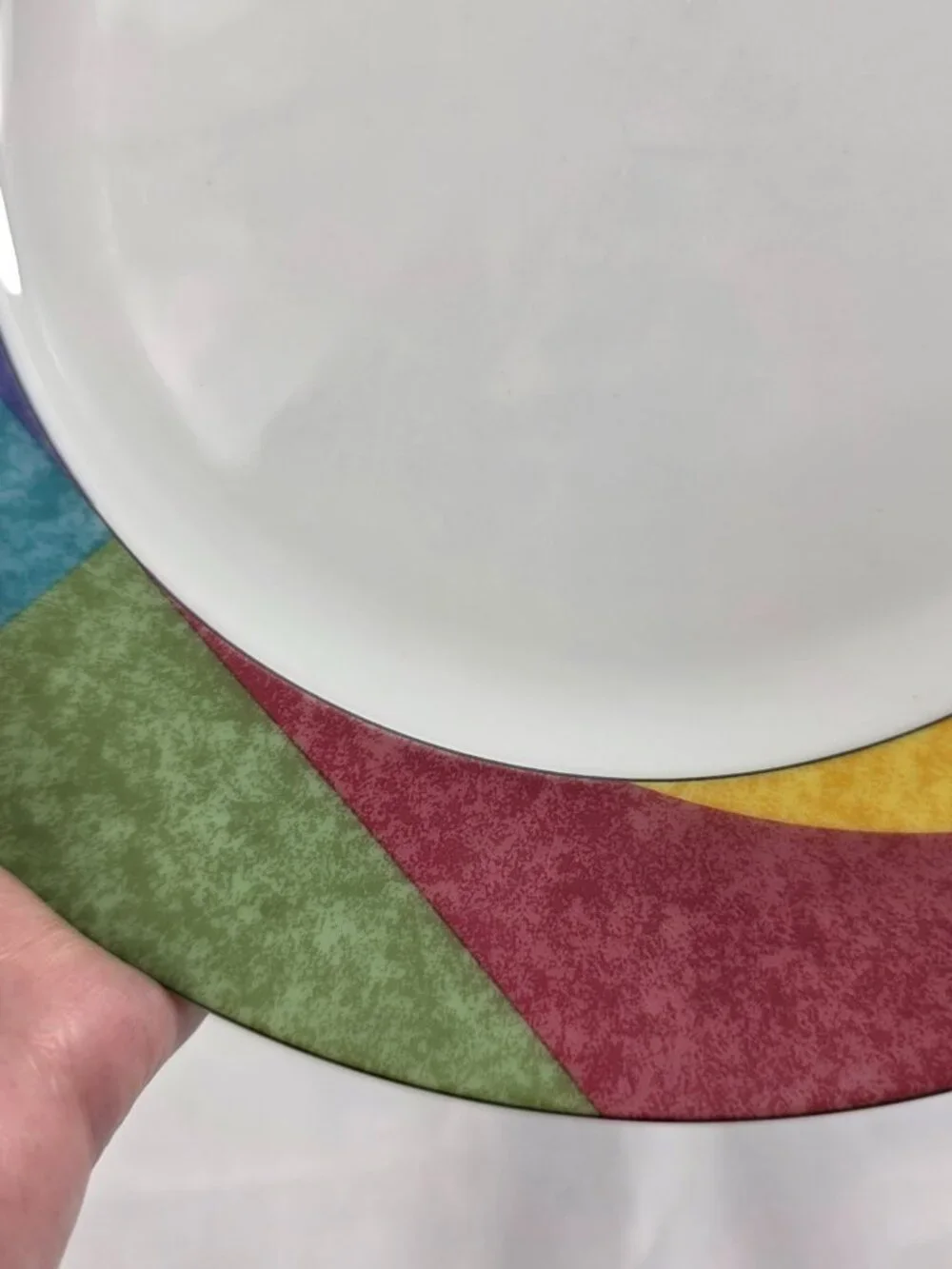 TWO Mikasa Currents (California Line) Salad Plates Multicolor Rims